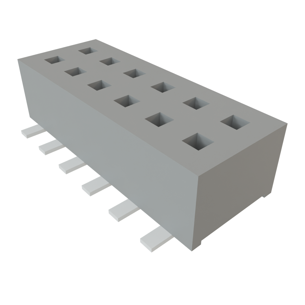 Samtec-CLP-106-02-F-D Embases de raccordement et réceptacles PCB Conn Socket Strip SKT 12 POS 1.27mm Solder ST Top Entry SMD TIGER CLAW™ Tube
