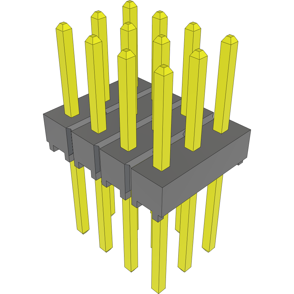 Samtec-TSW-104-22-S-T Steckverbinderleisten und Leiterplattenbuchsen Conn Unshrouded Header HDR 12 POS 2.54mm Solder ST Top Entry Thru-Hole Bulk