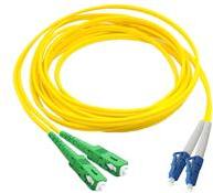 TE Connectivity-300001730609 Montaje de cables de fibra óptica Fiber Optic Patch Cord, Duplex, Singlemode, SC/APC to LC/UPC, yellow, 24 m