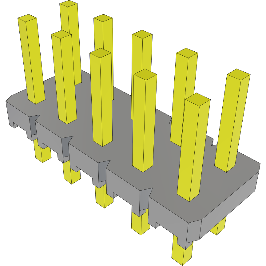 Samtec-MTLW-105-05-G-D-180 Piastre connettori e prese PCB Conn Unshrouded Header HDR 10 POS 2.54mm Solder ST Top Entry Thru-Hole Bulk