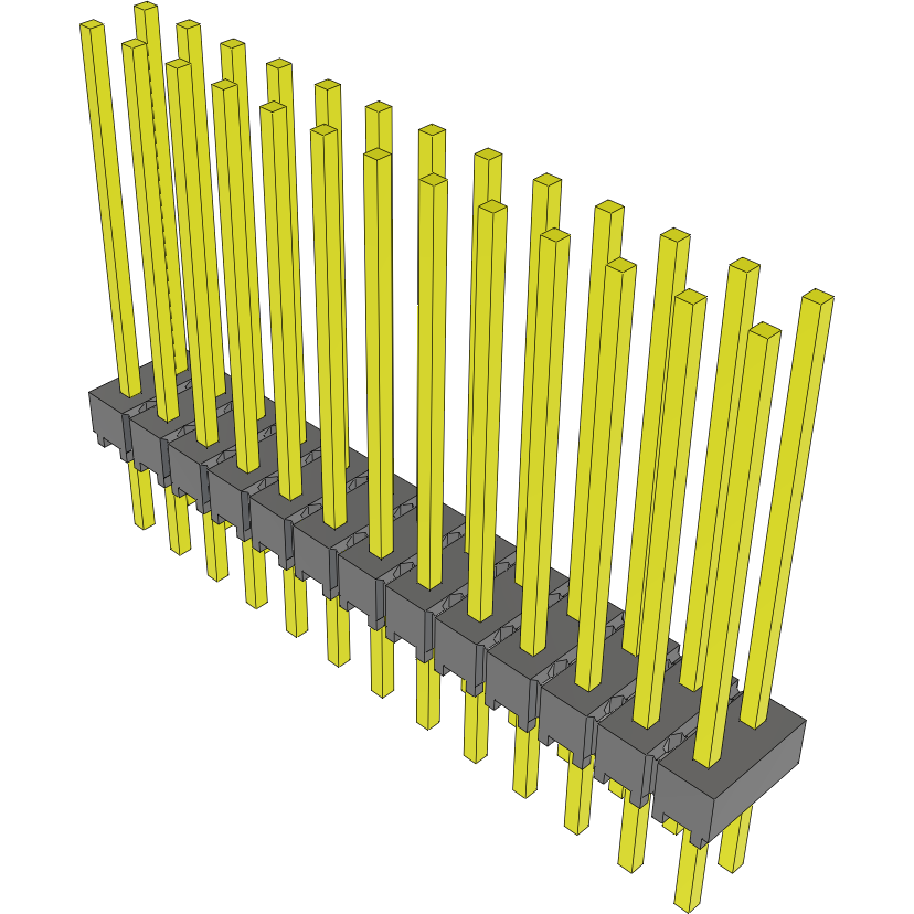 Samtec-MTSW-113-11-G-D-650 Steckverbinderleisten und Leiterplattenbuchsen Conn Unshrouded Header HDR 26 POS 2.54mm Solder ST Top Entry Thru-Hole Bulk
