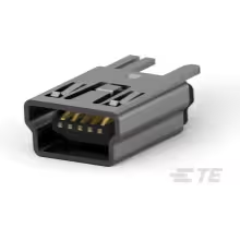 TE Connectivity-1734753-1 Connector USB Conn Mini USB 2.0 Type B RCP 5 POS 0.8mm Solder ST Thru-Hole 5 Terminal 1 Port Tray