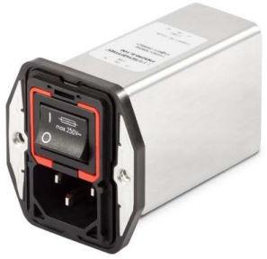 TE Connectivity-812383-SF Spannungsversorgungseingangsmodule Power Entry Module Filtered M 3 POS 250VAC 6A Fuse/Switch ST 1 Port