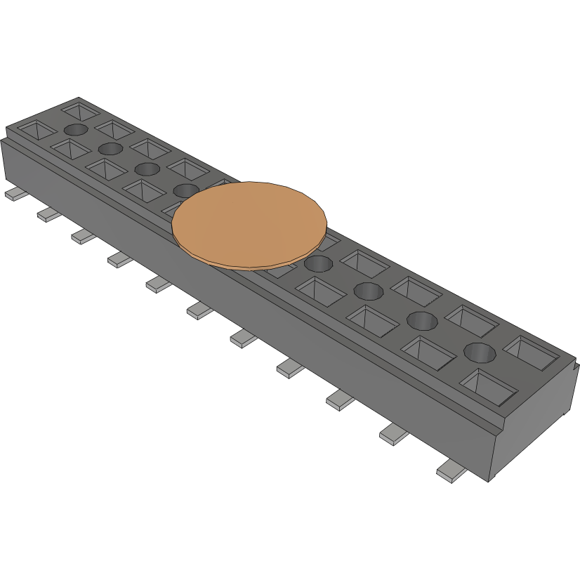 Samtec-CLT-111-02-SM-D-BE-A-K-TR Embases de raccordement et réceptacles PCB Conn Socket Strip SKT 22 POS 2mm Solder ST Bottom Entry SMD TIGER CLAW™ T/R