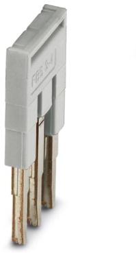 PHOENIX CONTACT-FBS 3-4 GY Steckverbinderbrücken und Shunts Plug-in bridge Number of positions 3 Color gray Product Features The 2- to 50-pos. jumpers can bridge up to 50 terminal blocks in the two bridge shafts of the CLIPLINE complete system in one step