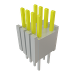 Conn Board Stacker HDR 8 POS 1.27mm Solder ST Thru-Hole Layer