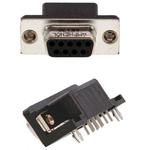 Conn D-Sub SKT 9 POS 1.37mm Solder RA Thru-Hole 9 Terminal 1 Port Box