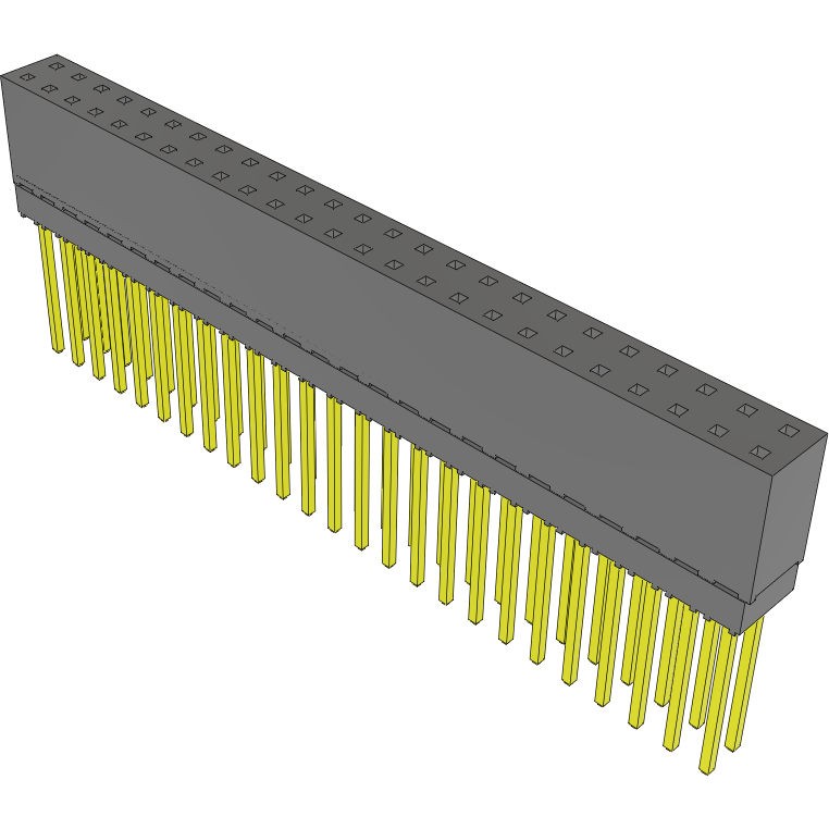 Samtec-ESQ-125-39-G-D Connector Headers and PCB Receptacles Conn Elevated Socket SKT 50 POS 2.54mm Solder ST Top Entry Thru-Hole Tube