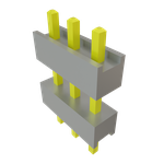 Conn Board Stacker HDR 3 POS 2.54mm Solder ST Top Entry Thru-Hole Bulk