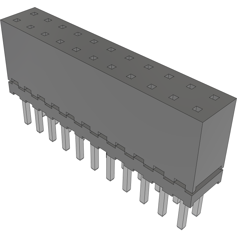 Samtec-ESQT-111-03-F-D-309 Steckverbinderleisten und Leiterplattenbuchsen Conn Elevated Socket SKT 22 POS 2mm Solder ST Top Entry Thru-Hole Layer