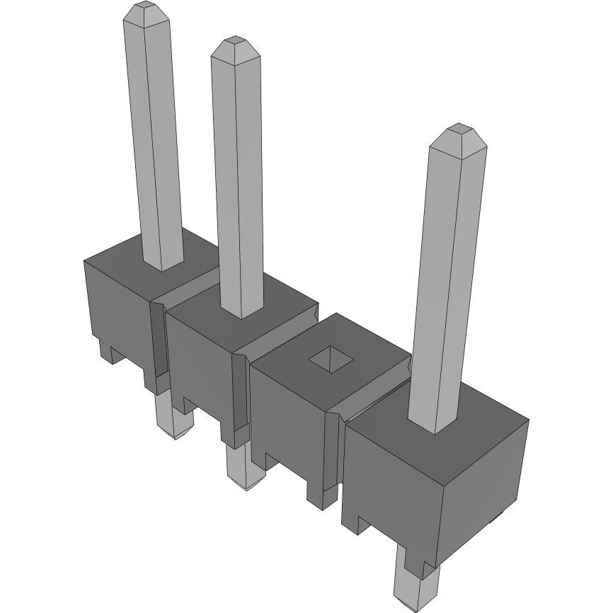 Samtec-HTSW-104-07-T-S-002 Steckverbinderleisten und Leiterplattenbuchsen Conn Unshrouded Header HDR 4 POS 2.54mm Solder ST Top Entry Thru-Hole Bulk