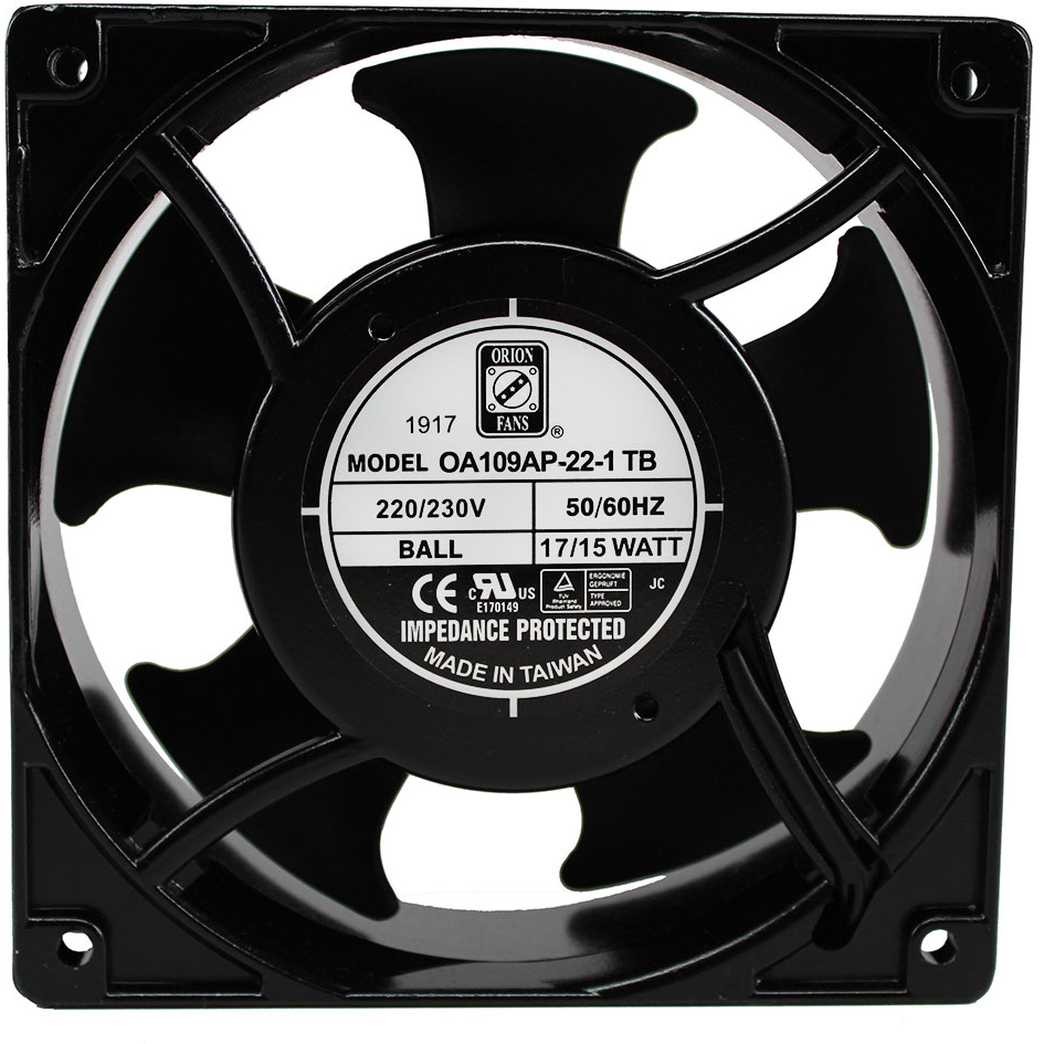 ORION FANS-OA109AP-22-1TB Gebläse und Lüfter AC Fan Axial Ball Bearing 230V 200V to 250V 89CFM/104CFM 42dB 119.5 X 119.5 X 38.5mm High Speed