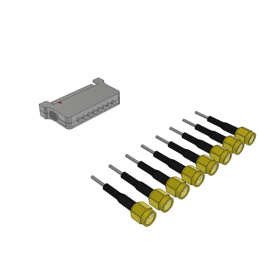 Samtec-IJ5H-08-0300-S-2-01SP1 Assemblage de câble coaxial Cable Assembly Coaxial 0.3m 26AWG High Isolation RF to SMA PL-PL IsoRate®