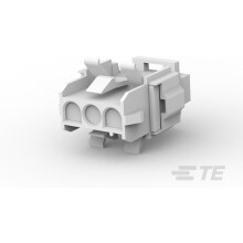 TE Connectivity-770025-1 Connector Discrete Wire Housing Conn Housing RCP 3 POS 6.35mm Crimp ST Panel Mount White Package