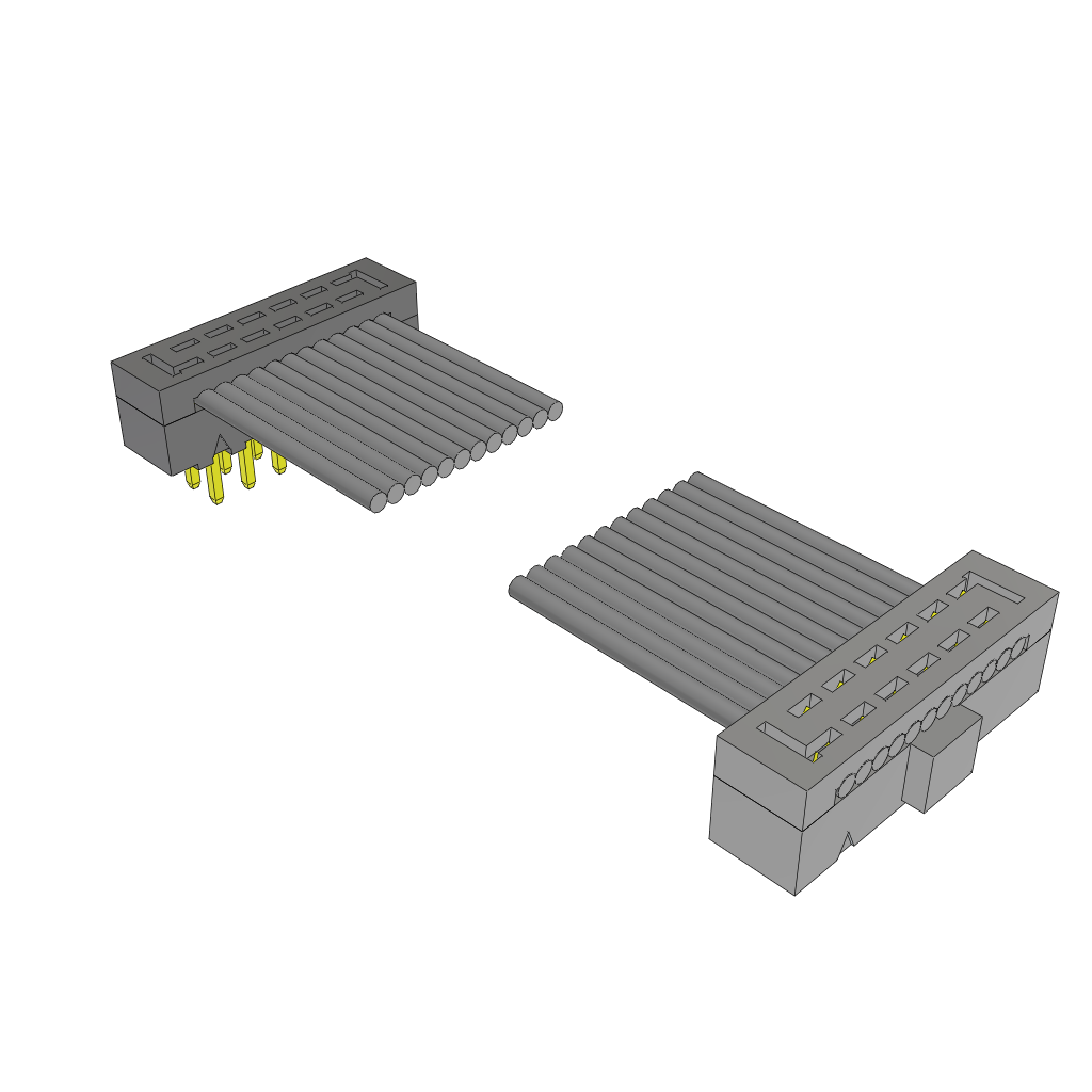 Samtec-TCMD-06-T-09.10-01-N Flachband Kabelbaugruppen Cable Assembly 0.231m 28AWG 1mm 12 to 12 POS IDC Connector to IDC Connector F-M TIGER EYE™ Clamshell