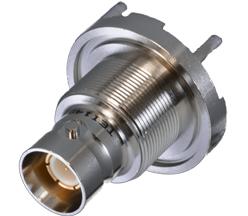 Cinch Connectivity Solutions-CBBJ82 Connector RF TRC Bulkhead Jack, Straight, Circuit Board Mount, 2-lug