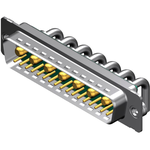 Conn D-Sub M 7Power/17Signal POS 6.86mm/2.77mm Solder RA Thru-Hole 24 Terminal 1 Port FCT Products Carton