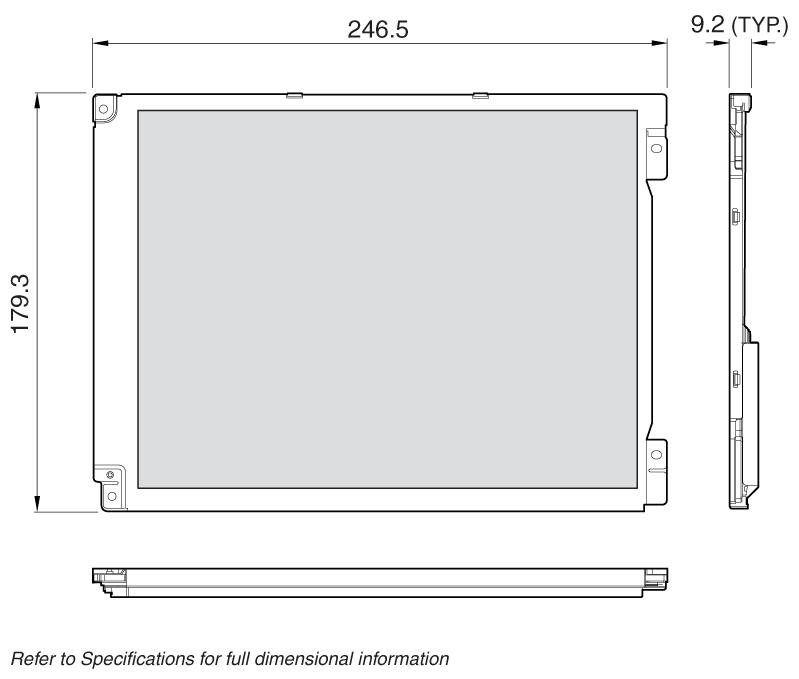 Sharp-LQ104S1LG81 Módulos TFT 10.4in TFT SVGA 800x600Pixels LVDS 420cd/m2 CCFT Backlight -30°C to 80°C