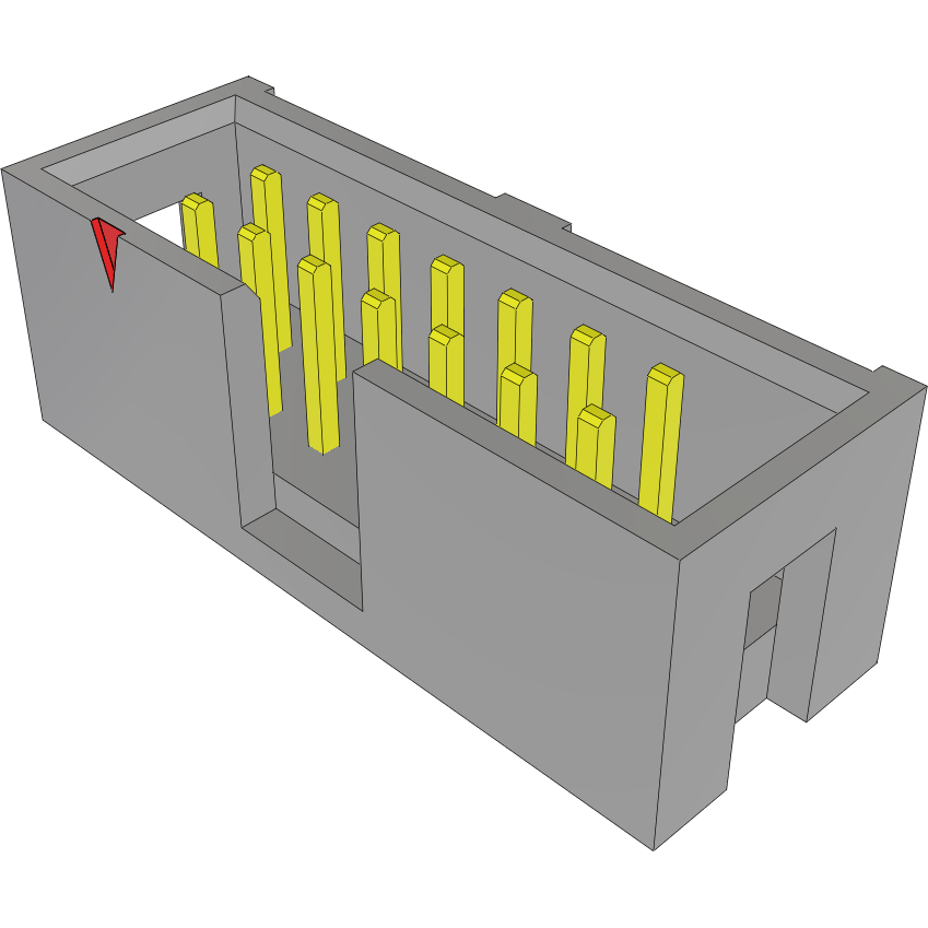Samtec-TST-107-04-G-D-RA Steckverbinderleisten und Leiterplattenbuchsen Conn Shrouded Header (4 Sides) HDR 14 POS 2.54mm Solder RA Side Entry Thru-Hole Tube