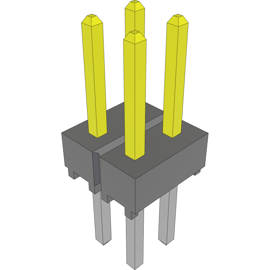 Samtec-HTSW-102-08-SS-D Steckverbinderleisten und Leiterplattenbuchsen Conn Unshrouded Header HDR 4 POS 2.54mm Solder ST Top Entry Thru-Hole Bulk