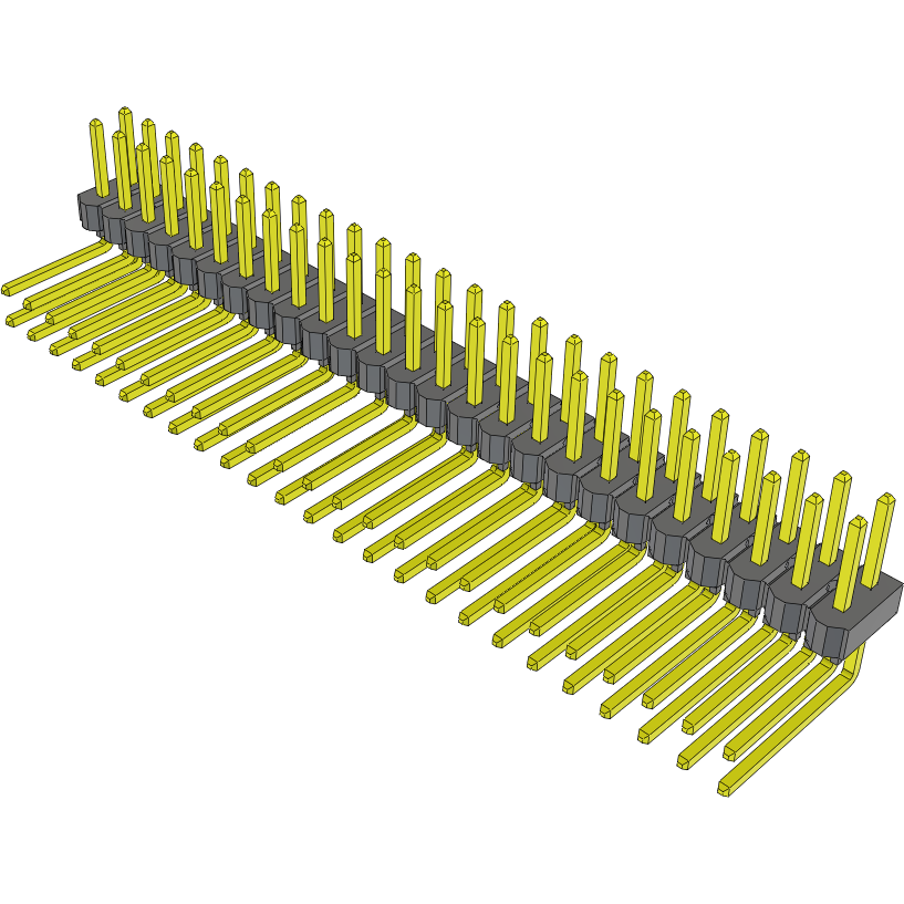 Samtec-TSW-125-09-L-D-RA Piastre connettori e prese PCB Conn Unshrouded Header HDR 50 POS 2.54mm Solder RA Side Entry Thru-Hole Bulk