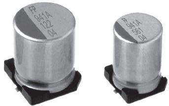 Nichicon-RPS1J560MCN1GS Aluminium-Polymer-Kondensator Cap Aluminum Polymer 56uF 63VDC 20%( 10 X 12.4mm) SMD 0.024 Ohm 2.7A 2000h 105°C T/R