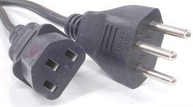 DataPro International-9216-06C Cable Assembly AC Power Cable Assembly 1.83m SEV 1011/Type J to IEC C13 3 to 3 POS F-M 18AWG