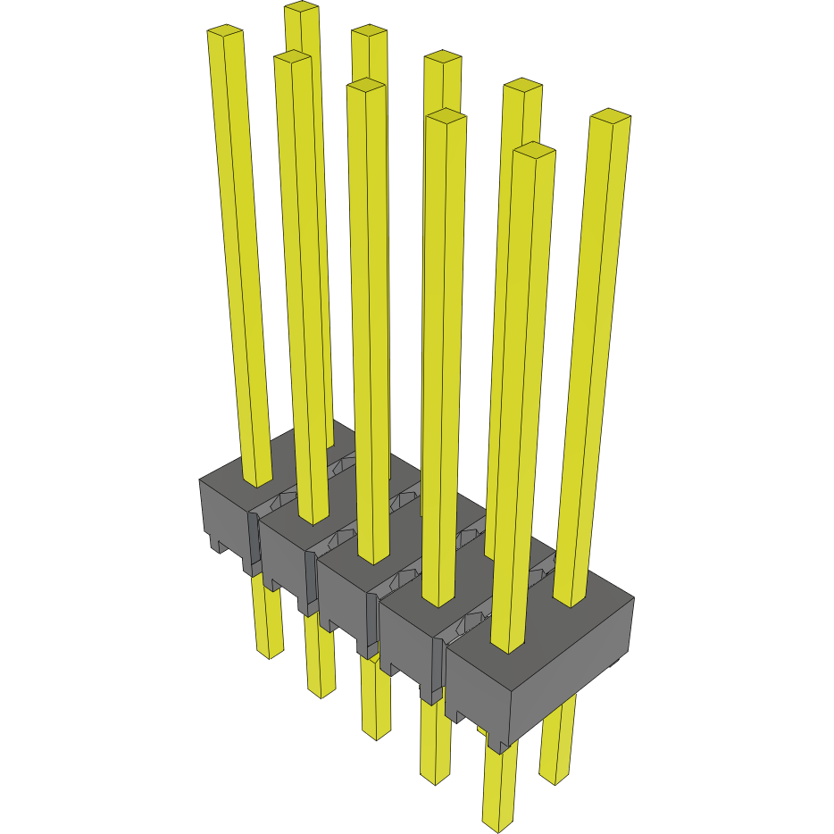 Samtec-MTSW-105-10-L-D-550-LL Steckverbinderleisten und Leiterplattenbuchsen Conn Unshrouded Header HDR 10 POS 2.54mm Solder ST Top Entry Thru-Hole Bulk