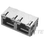 TE Connectivity-6116132-5 Steckverbinder, Telefon und Telekommunikation Conn RJ-45 F 24 POS 1.02mm Solder RA Thru-Hole 36 Terminal 3 Port Cat 5 Tray