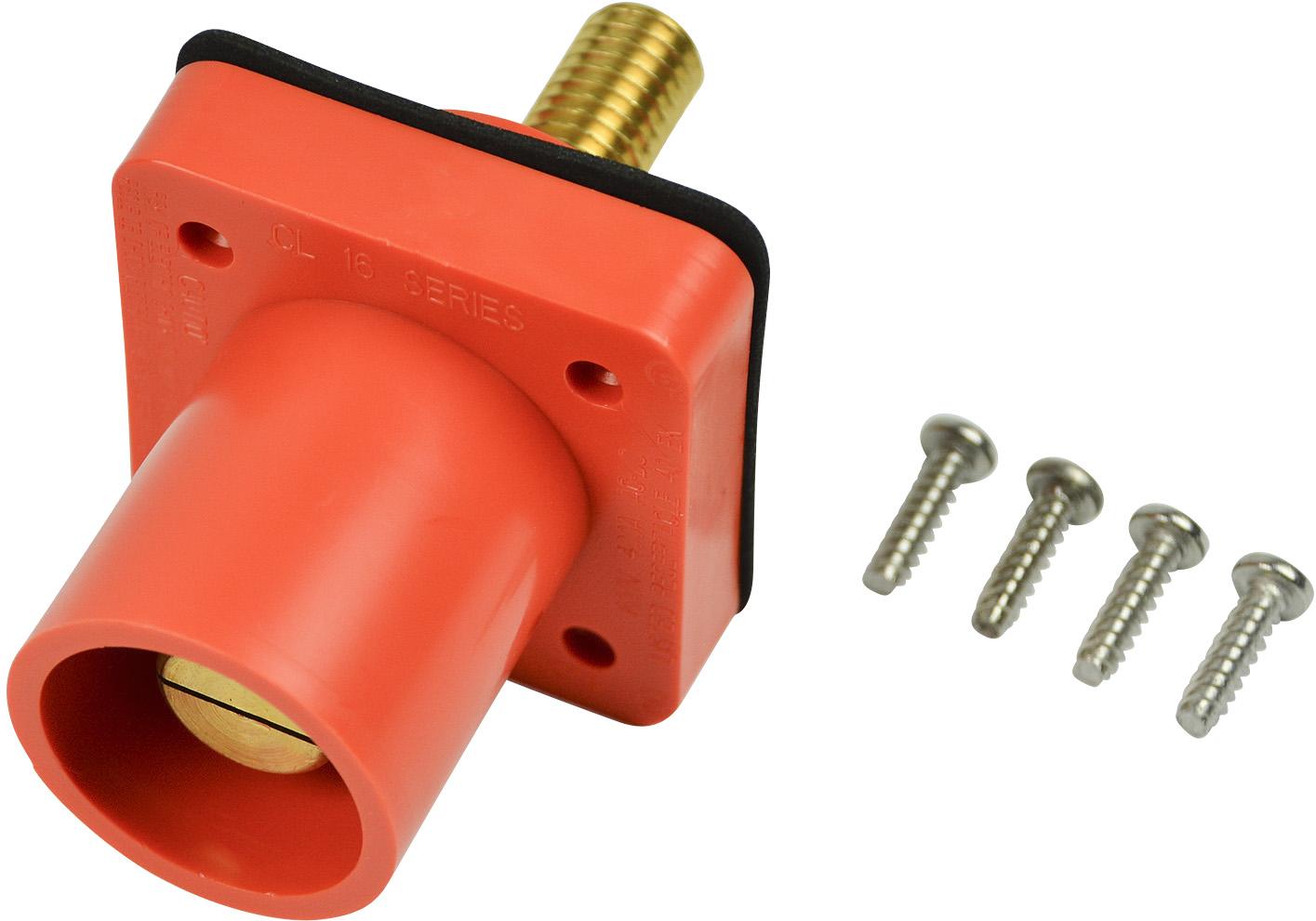 Marinco-CL40MRSB-G Steckverbinder CL Series Panel Mount Inlet (400A / 600V) 1.125 Threaded Stud Male - Orange (G)