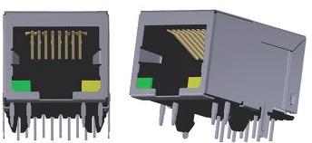 Abracon-ARJM11B1-009-AB-EW2 Connector Telephone and Telecom Conn RJ-45 F 8 POS 1.27mm Solder RA Thru-Hole 12 Terminal 1 Port Tray