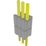 Conn Board Stacker HDR 3 POS 1.27mm Solder ST Thru-Hole Layer