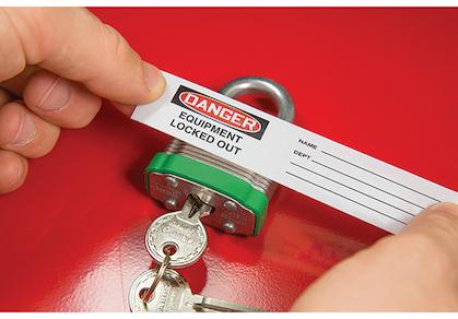 Panduit-PSL-1029 Labels Labels Padlock Label Adhesive Vinyl Black/Red/White 22.23x228.6mm
