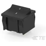 TE Connectivity-PREDA1-07F-BB0BW Interruptor basculante Switch Rocker ON OFF DPST Quick Connect Curved Rocker 10A 250VAC >100000Cycles Tray