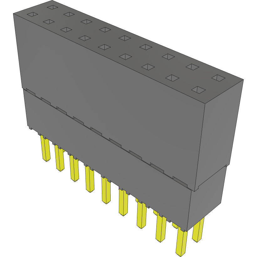 Samtec-ESQ-109-23-G-D Steckverbinderleisten und Leiterplattenbuchsen Conn Elevated Socket SKT 18 POS 2.54mm Solder ST Top Entry Thru-Hole Tube