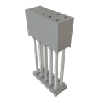 Conn Elevated Socket SKT 10 POS 2mm Solder ST Top Entry Thru-Hole Layer