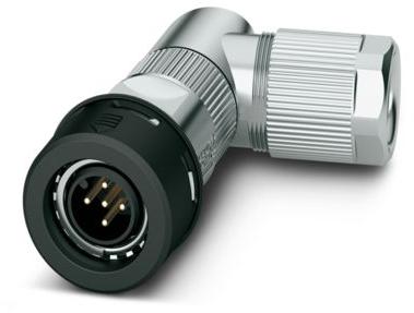 PHOENIX CONTACT-1021816 Sensor Accessories Connector, Universal, 5-position, shielded, Plug angled M12 Push-Pull, A-coded, Crimp connection, knurl material: PA 6.6, external cable diameter 4.5 mm to 7.5 mm