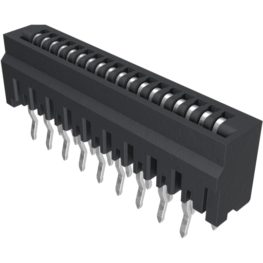 Amphenol Communications Solutions-HLW18S-2C7LF Raccordement FCC-FPC 1.00mm Flex Connectors, HLW-S series, 18 Position, Top Entry Non-ZIF Connector, 1mm (0.039inch) Pitch, Kinked Terminal
