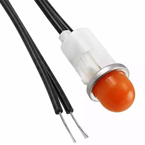 Visual Communications-1050A3 Panel Mount Indicators Panel Mount Indicator Round 0.5" Neon 125V Wire AMB