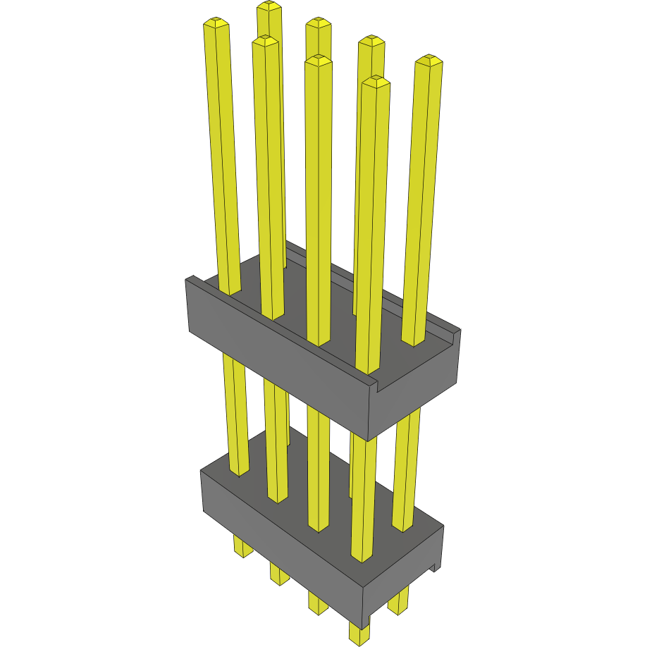 Samtec-DW-04-12-L-D-500 Steckverbinderleisten und Leiterplattenbuchsen Conn Board Stacker HDR 8 POS 2.54mm Solder ST Top Entry Thru-Hole Bulk