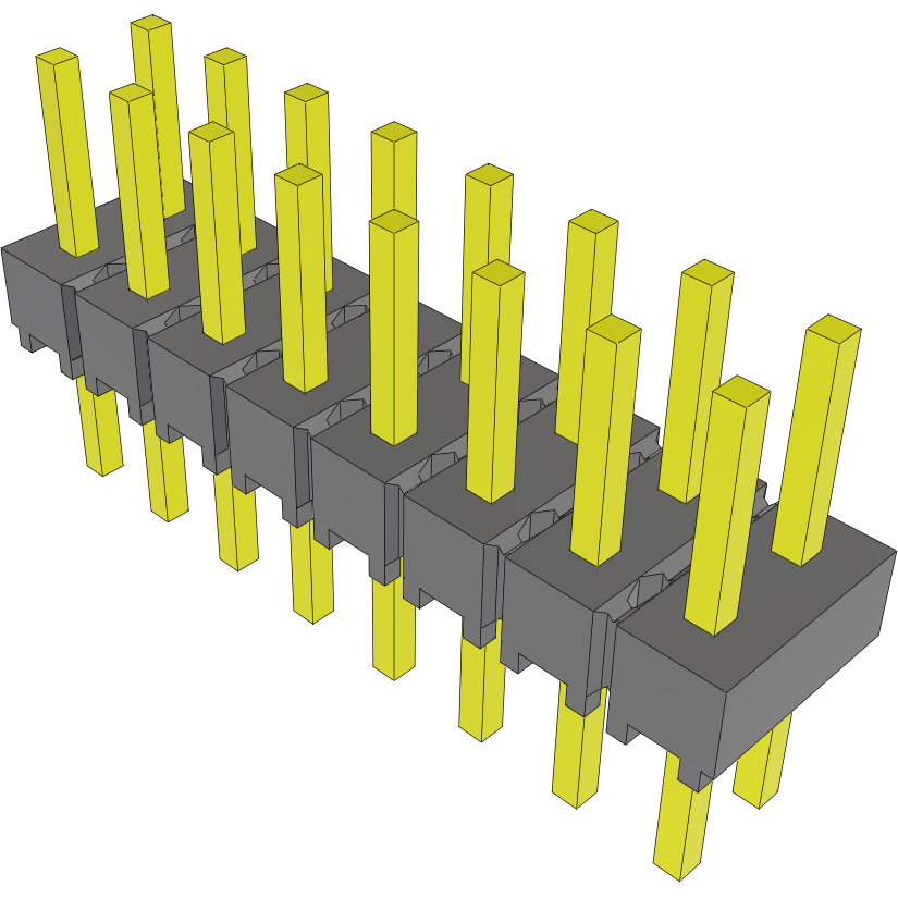 Samtec-MTSW-108-07-G-D-185 Cabezales del conector y receptáculos PCB Conn Unshrouded Header HDR 16 POS 2.54mm Solder ST Top Entry Thru-Hole Bulk