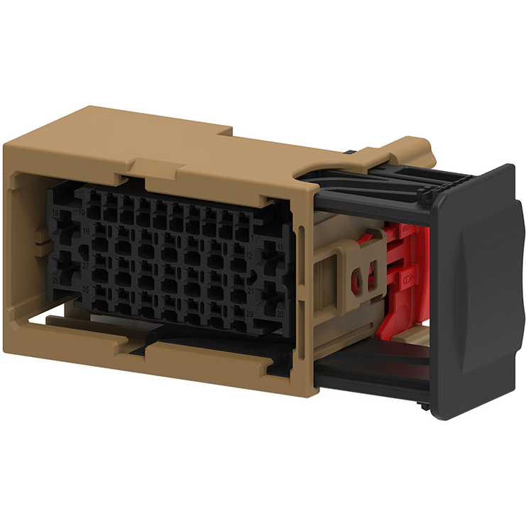Molex-2159580165 Connector Discrete Wire Housing Conn Housing RCP 35 POS 2.5mm/3.5mm Crimp ST Cable Mount Brown MX-DaSH Carton