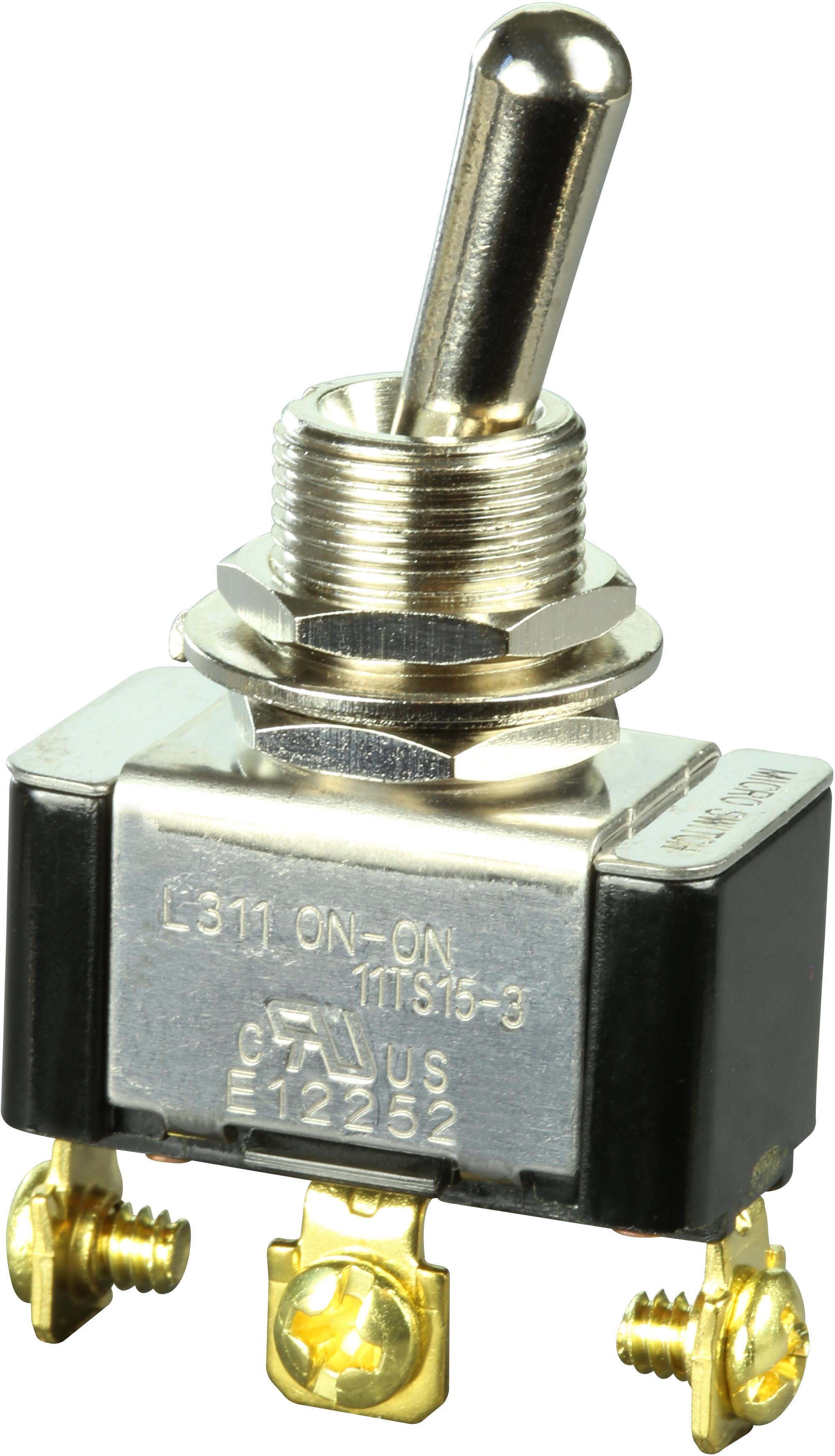Honeywell-11TS15-3 Kippschalter Switch Toggle ON ON SPDT Round Lever Screw 20A 277VAC 559.27VA Panel Mount with Threads
