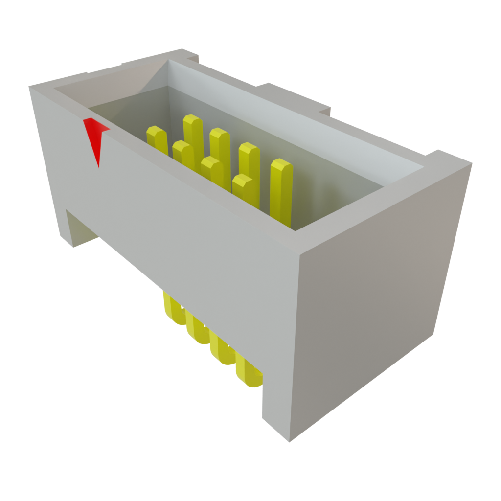 Samtec-SHF-104-01-L-D-RA Cabezales del conector y receptáculos PCB Conn Shrouded Header (4 Sides) HDR 8 POS 1.27mm Solder RA Side Entry Thru-Hole Tube