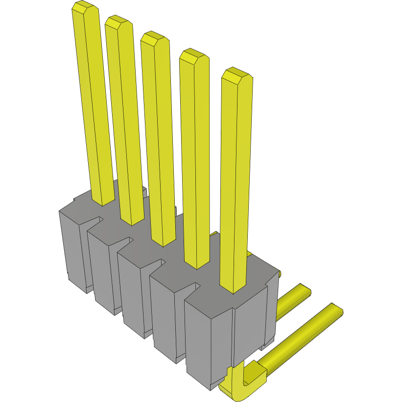 Samtec-HTMS-105-01-L-S-RA Steckverbinderleisten und Leiterplattenbuchsen Conn Unshrouded Header HDR 5 POS 1.27mm Solder RA Side Entry Thru-Hole Bulk