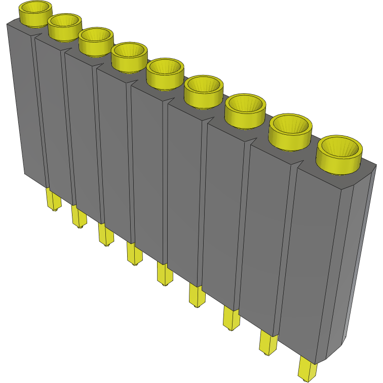 Samtec-ESS-109-T-04 Cabezales del conector y receptáculos PCB Conn Socket Strip SKT 9 POS 2.54mm Solder ST Top Entry Thru-Hole Bulk