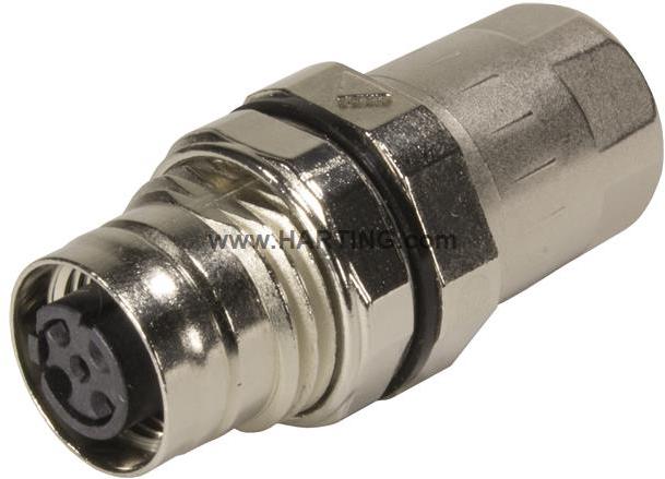 HARTING-21038812425 Steckverbinder, rund Conn M12 Circular SKT 4 POS Crimp ST Cable Mount 4 Terminal 1 Port