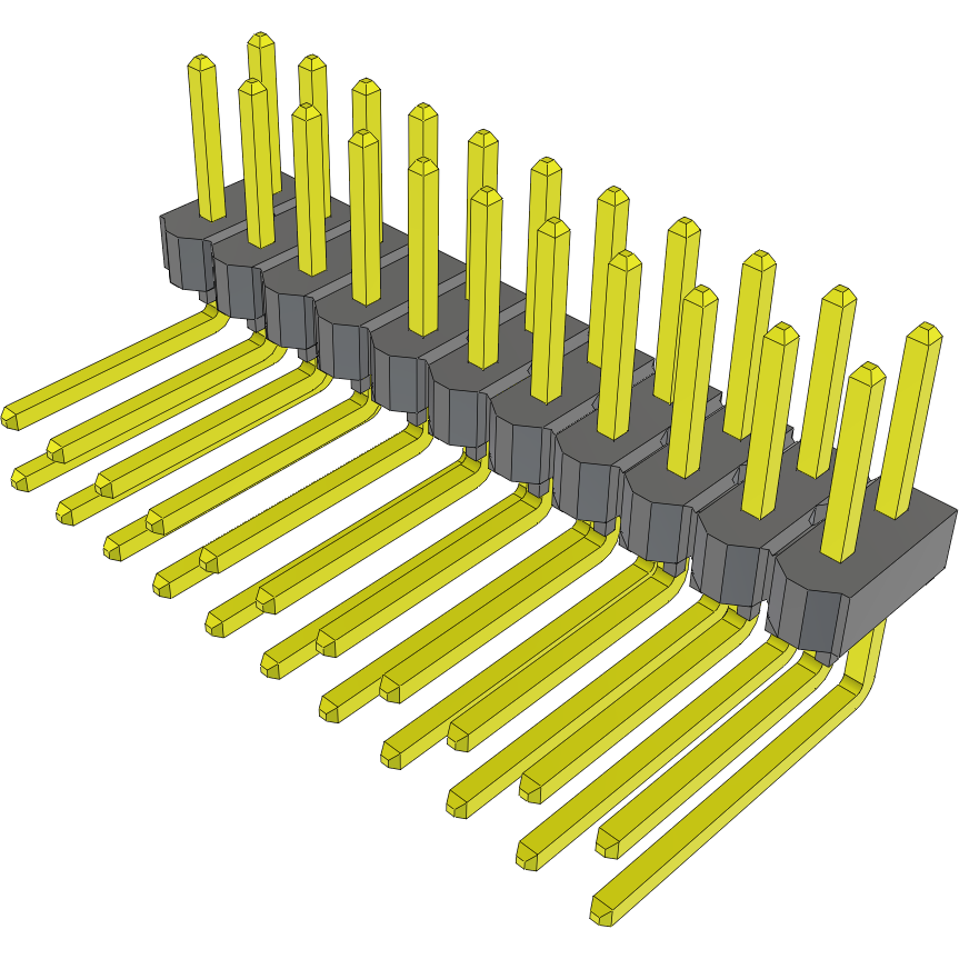 Samtec-TSW-111-09-G-D-RA Steckverbinderleisten und Leiterplattenbuchsen Conn Unshrouded Header HDR 22 POS 2.54mm Solder RA Side Entry Thru-Hole Bulk