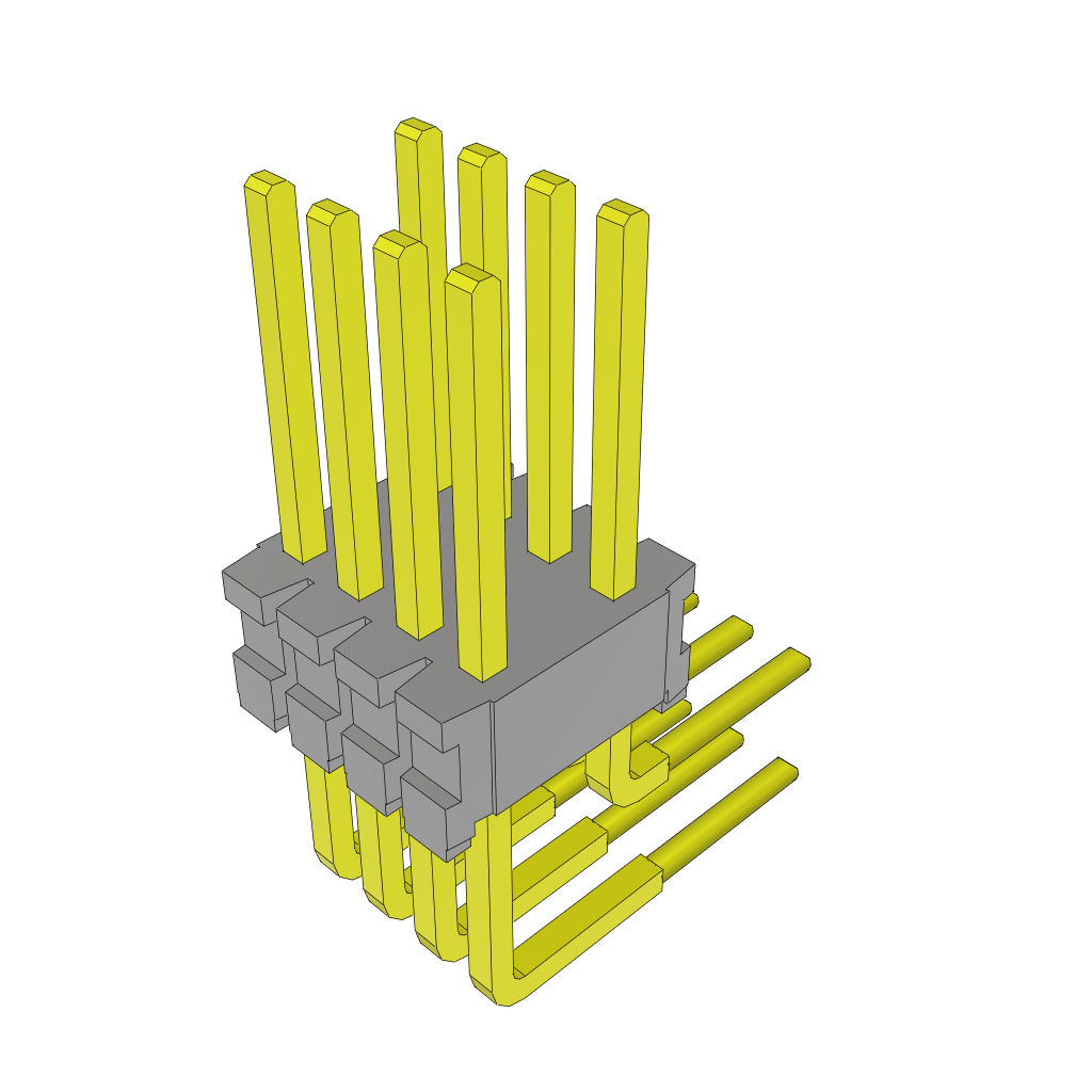 Samtec-TMS-104-01-L-D-RA Steckverbinderleisten und Leiterplattenbuchsen Conn Unshrouded Header HDR 8 POS 1.27mm Solder RA Side Entry Thru-Hole Bulk