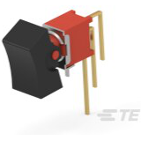 TE Connectivity-RAS1R102M7RES Switch Rocker Switch Rocker ON ON SPDT PC Pins Curved Rocker 20VAC 20VDC 0.4VA 30000Cycles
